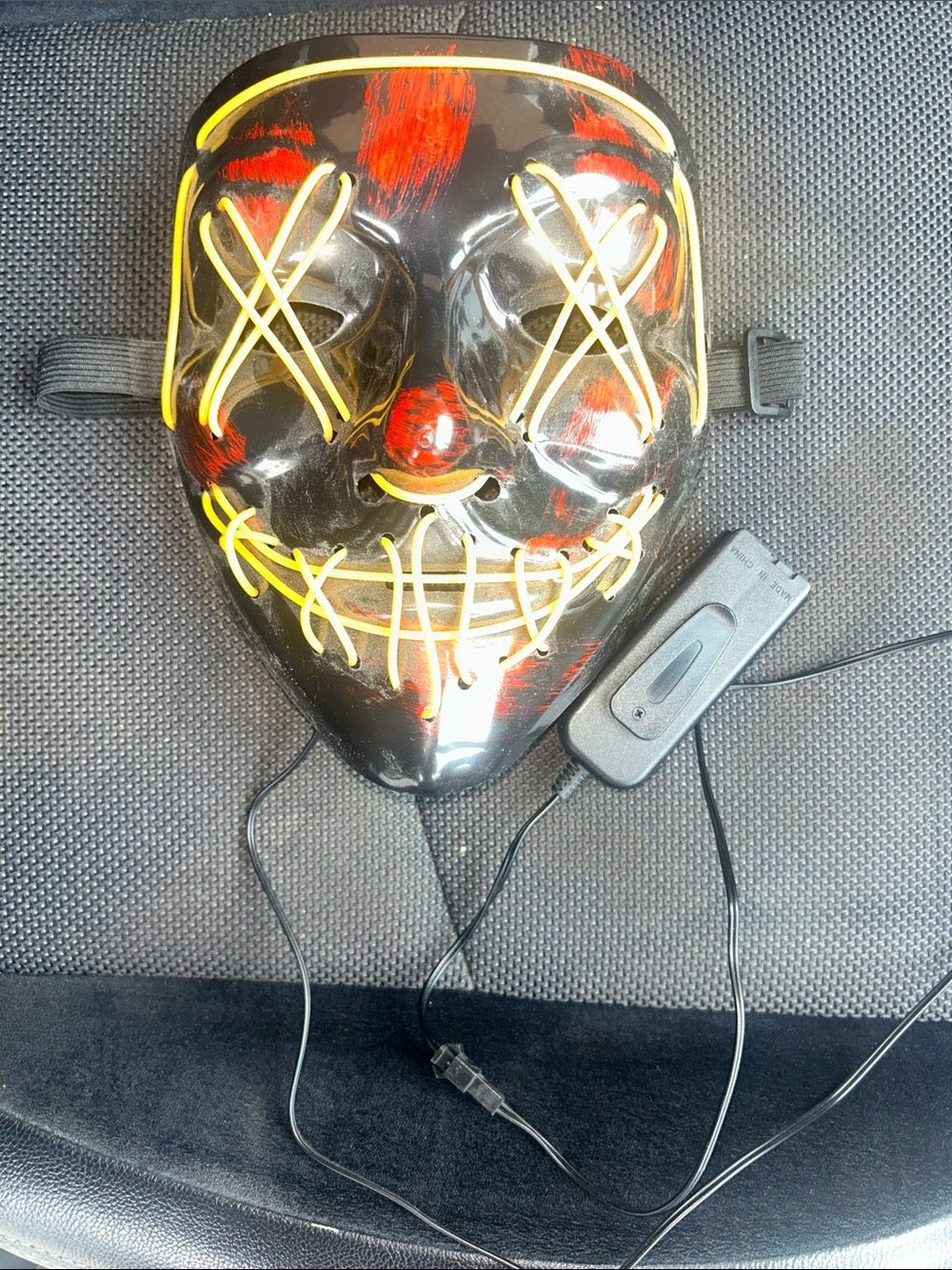 Halloween LED Light up Purge Mask Yellow & Red